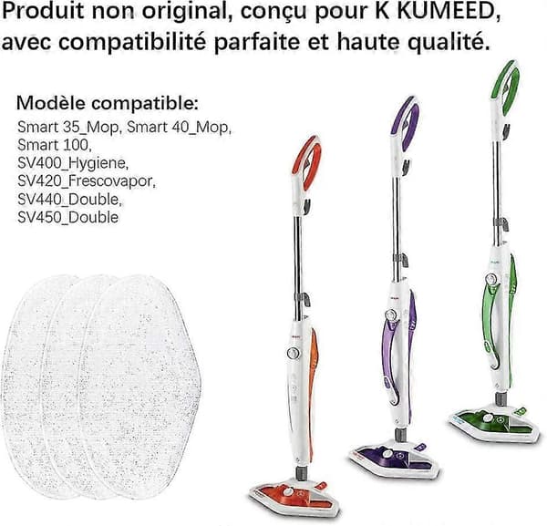 6 stk. Genanvendelige Mopper, til Paeu0332 Vaskbare Erstatningsmopper (6 stk. til Polti)