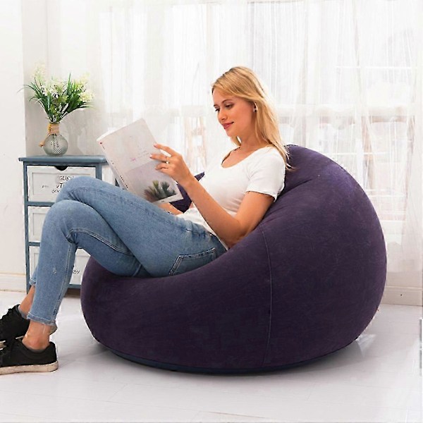 Lämplig för uppblåsbar soffstol flockning PVC trädgård lounge sittsäck utomhusmöbler camping backpacking väska