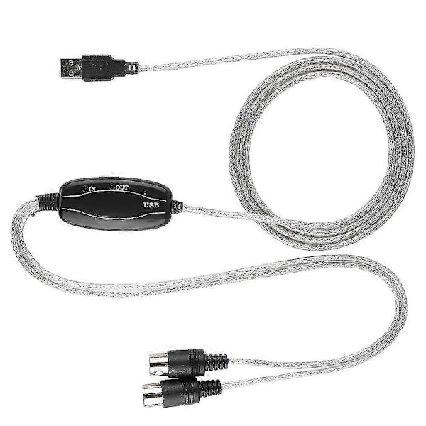 MIDI til USB Kabel Konverter MIDI Interface Adapter Ledning Keyboard Musikredigeringslinje
