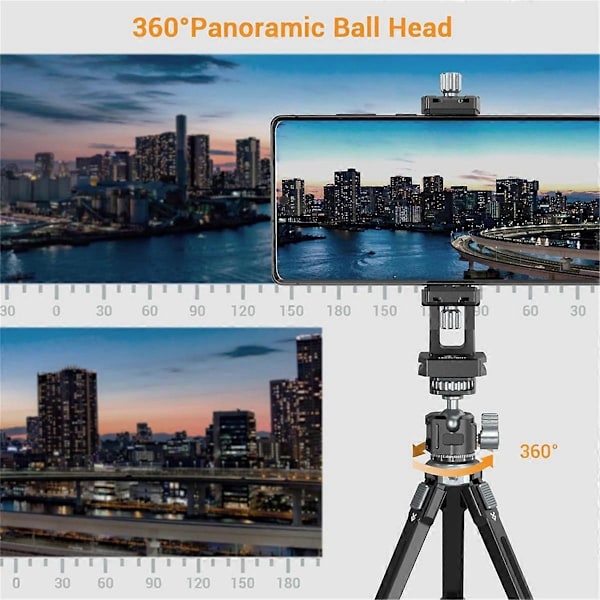 Mini Kulled Panoramahuvud för Stativ + Adapter för Kallskofäste för DSLR Kamera Stativ Telefonfäste