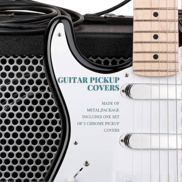 Passer for 3 stk. Krom Metall Forseglet ST Strat Gitar Pickup Deksel 3 Lukkede Single Coil Pickup Deksel for-FO SHAN RAN WANG