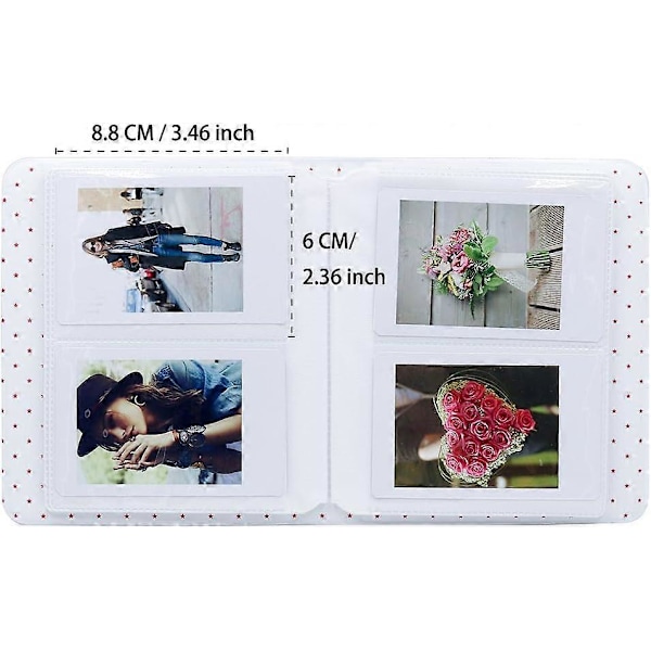 64-ficks mini fotoalbum, lämpligt för Fuji Instax Mini 7s 8 8+ 9 25 26 50s 70 90 direktkamera och visitkort (blå 16 sidor).