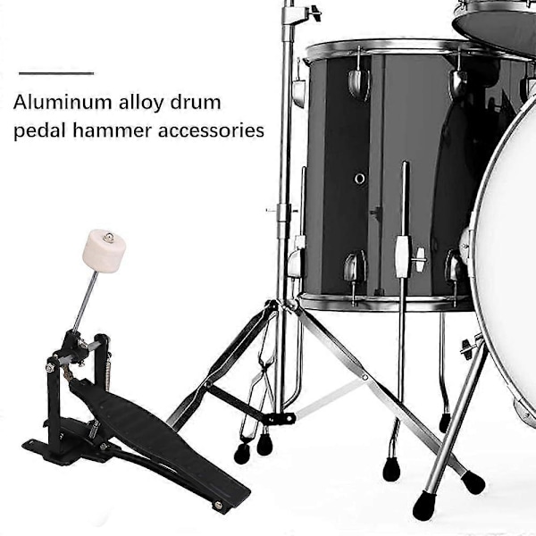 Enkel Bastrumpedal med Klubba - Trumfotpedal för Trumset, Slagverksinstrument Kickpedal, Enkelkedjedrift, Inkluderar Trumstol