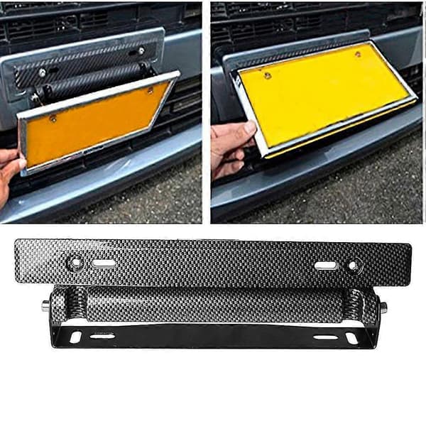 Universal Racing Kulfiber Justerbar Nummerpladeholder til Bil