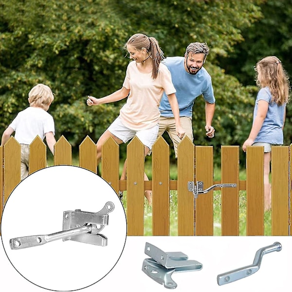 Automatisk dørlås, universal skyvelås dørhardware tilbehør dørlås for utendørs bruk som lås med skruer