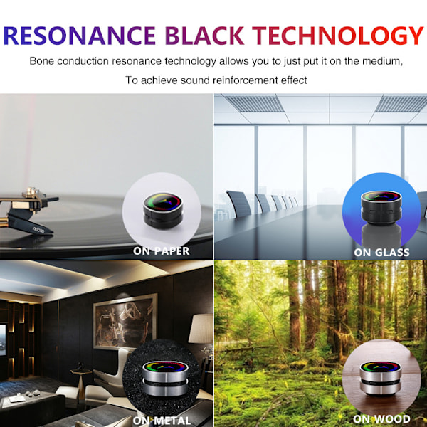 Benlednings Bluetooth-högtalare trådlös portabel Bluetooth-högtalare med LED färgskiftande liten högtalare M1