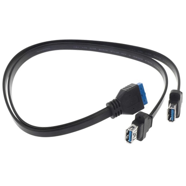 Dubbla Portar USB 3.0 Hona Skruvpanelmontering Till Moderkort 20-Pin Header Platt Kabel