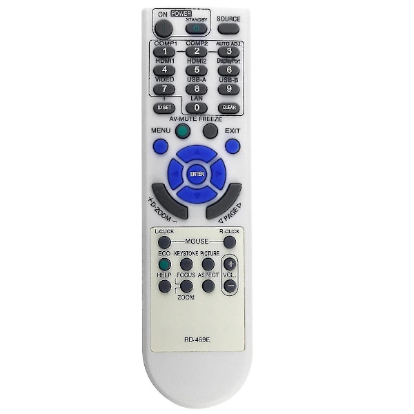 Rd-469e Erstatningsfjernkontroll for Projektor Ve303x Ve303 V302x V332w V302h Np-v332w Np-um361x Np-v302x Np-
