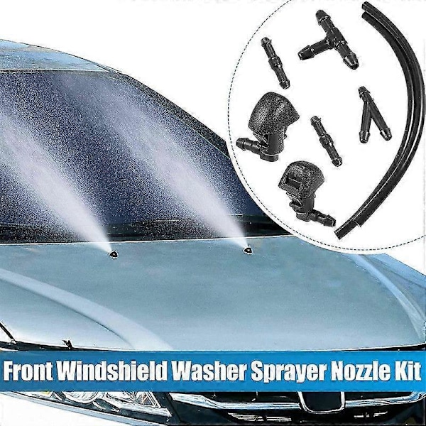 1 Set Vindrutespolarmunstycken Kit 76810-TK8-A01 Spolarmunstycke och Vätskeslang med Anslutningar för Honda Odyssey 2011-2017