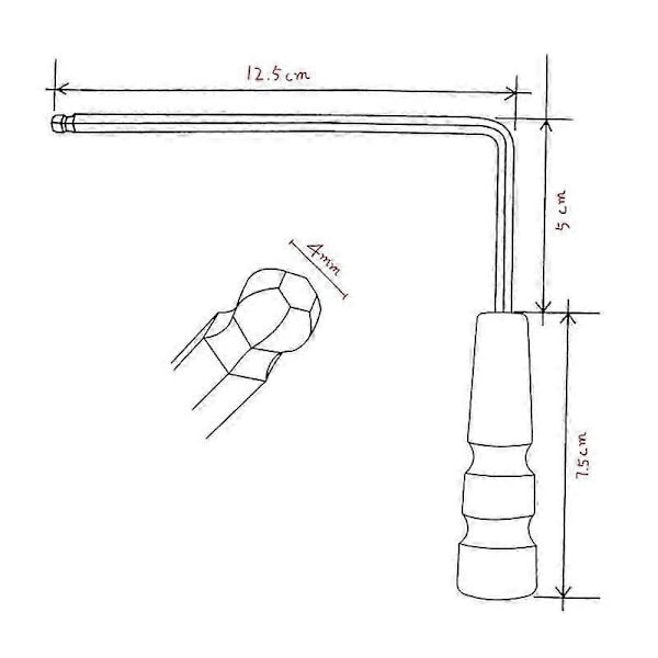 Gitar Truss Rod Hex Nøkkelsett Gitar Reparasjonsverktøy Kit Nøkkel Justeringsstang Nøkkel