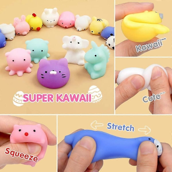 Mochi Squishy Legetøj, 30 stk. Mini Squishy Festartikler til børn Dyre Squishies Stress Relief Legetøj Kat Panda Enhjørning Squishy Klemme Legetøj Kawaii Squish