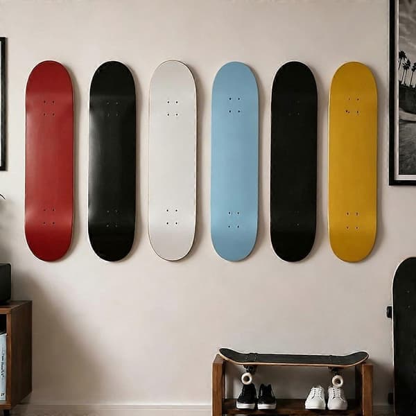 10-pack skateboard väggfäste, skateboardhållare för display skateboard deck förvaring Silver