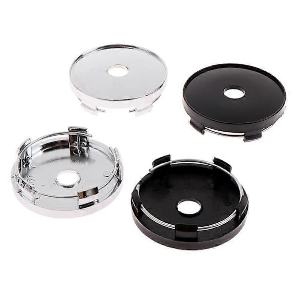 4 st/set 60mm Passar 65mm Logotyp Svart Plast Bil Hjul Center Navkapslar Set Bil Hjul Fälg Nav Kapslar Bil Styling Tillbehör