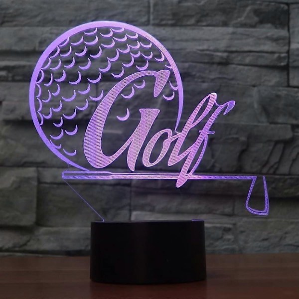3D Golf Nattlampa 7 Färgers Ändring LED Bordslampa Akryl Platt ABS Bas USB Laddare Heminredning Leksak Födelsedag Julklapp Barn