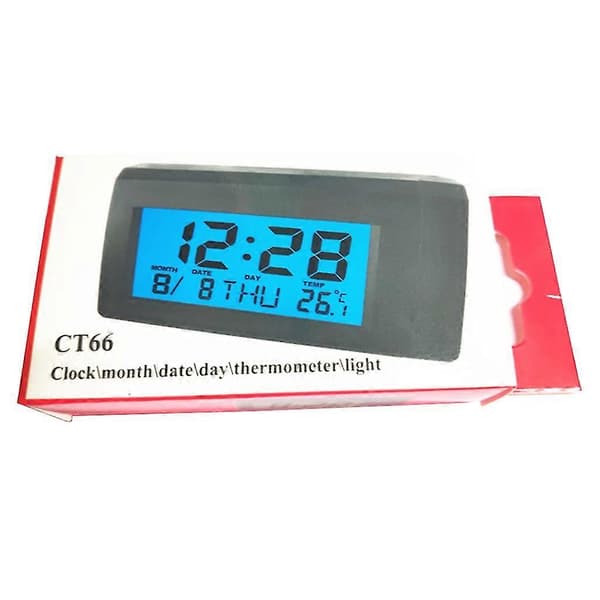 Termometer LCD Display Ur Temperaturmåler Kalender Indendørs Udendørs Til Bil