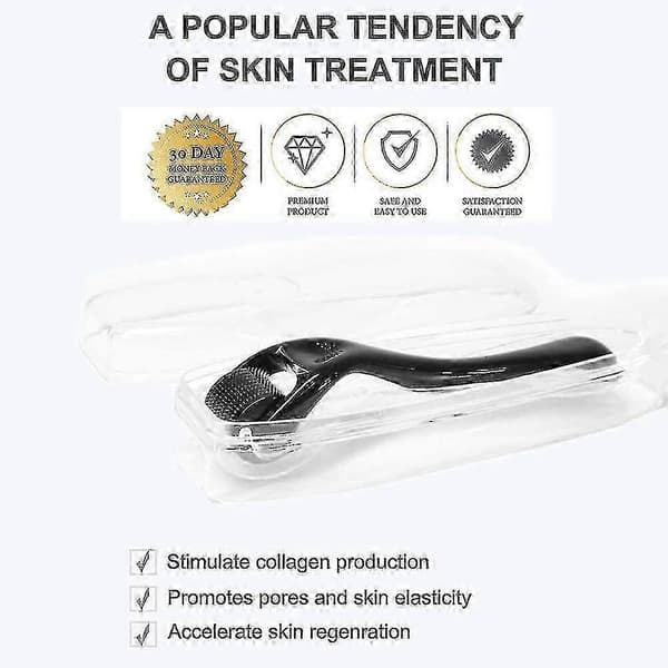 Derma Roller 0,75 mm, 540 Titanium Microneedle Roller til ansigt, ansigtsrynker, hårtab, strækmærker, hår