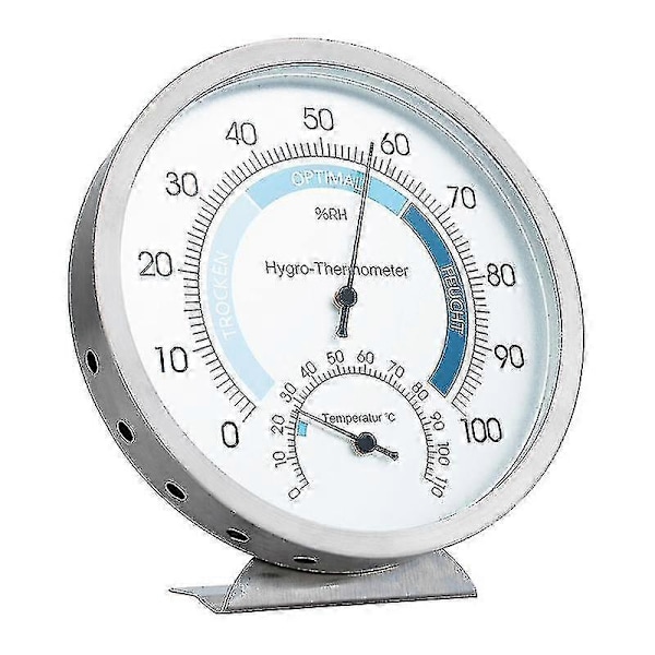Hygrometer Inomhus Analog Termometer - Högkvalitativt Rostfritt Stål Fuktmätare Och Rumstermometer För Pålitligt Och Bekvämt Inomhusklimat Co