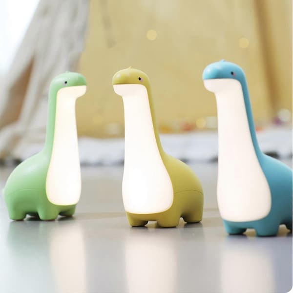 Sød dinosaur-natlampe USB LED-lampe til børn blue