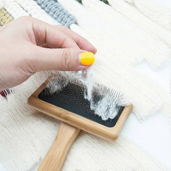 Rug Tassel Brush Macrame Teppevev Bomullsrep Vevkamb Kjæledyr Dematting Åpen Knyte C