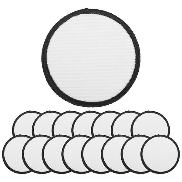 16 Stycken Sublimeringspatch Ämnen Kvalitets Tyg Stryk-på Cirkulär Blank Patch för Kläder, Hattar, Un