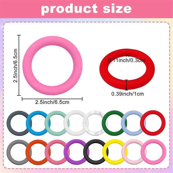 16 stk. silikonperle O-ring 65 mm rund silikonring med 2 hull