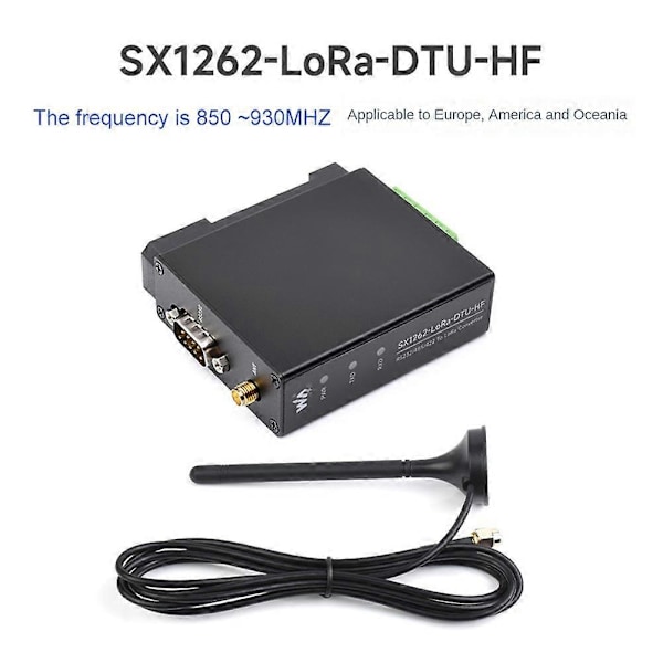 Waveshare SX1262-LoRa-DTU-HF 850-930MHz DIN-skena LoRa Dataöverföringsterminal DTU RS232/RS485/R