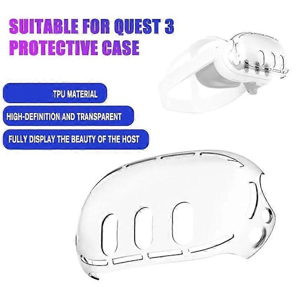 3 VR-kypärän suojakuorelle Kirkkaat TPU-kotelot Pölytiivis suojus Meta Quest3 VR-lisävarusteille