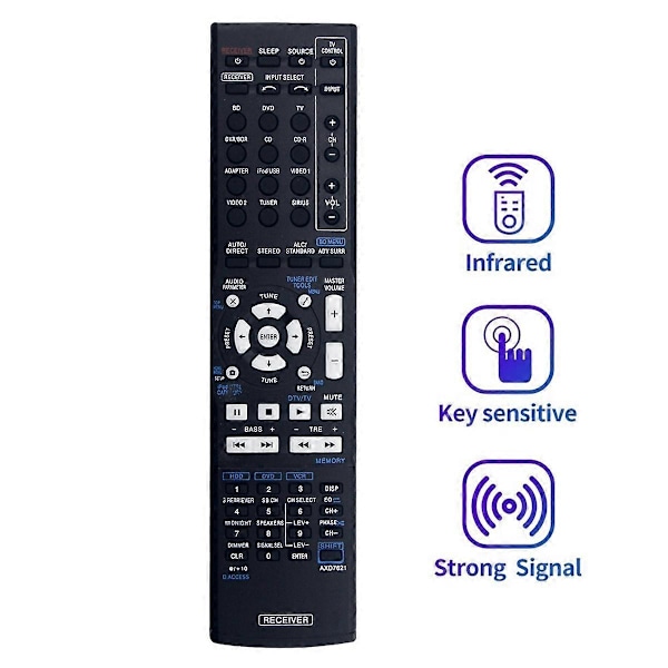 Korvaava Axd7621 -kaukosäädin Pioneer AV -vastaanottimille Axd7569 Axd7661 Axd7662 Axd7621 Axd7622 Axd76