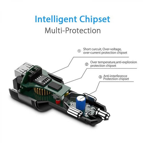 Bluetooth FM-sender for bil, bilradio Bluetooth-adapter musikkspillersett, støtte QC3.0 USB-lading, håndfri samtale, SD-kort/U-disk