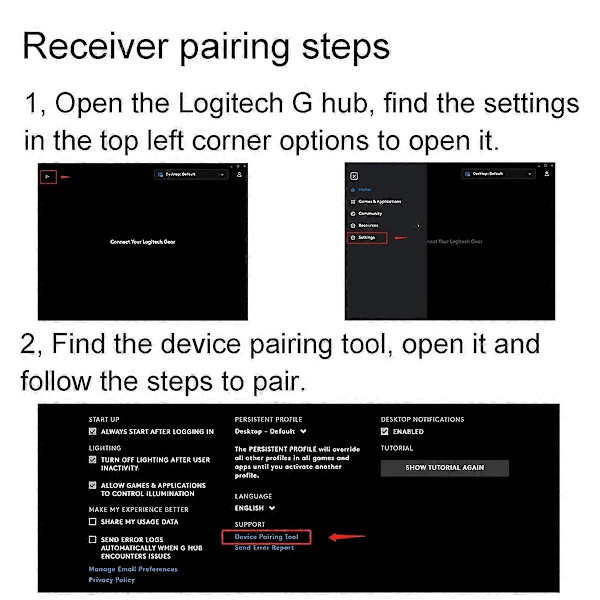 USB Dongle Musemodtager Adapter Erstatning til Logitech G502X / G502X Plus Lightspeed Trådløs Ga