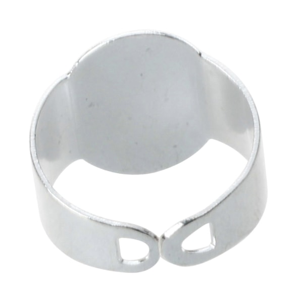 20 st 15 mm Silver Oval Justerbar Ringhållare för Hantverk