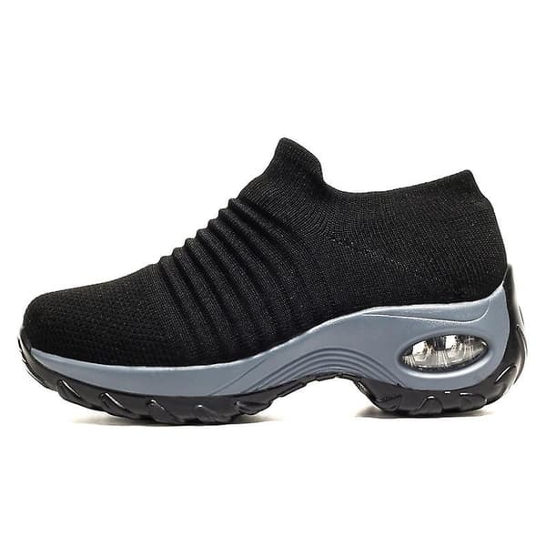 Fleksibel Ortopædisk Sko Elegante Elastiske Slip-on Flade Sko til Kvinder Mesh Overdel Åndbare Sneakers Gray 39