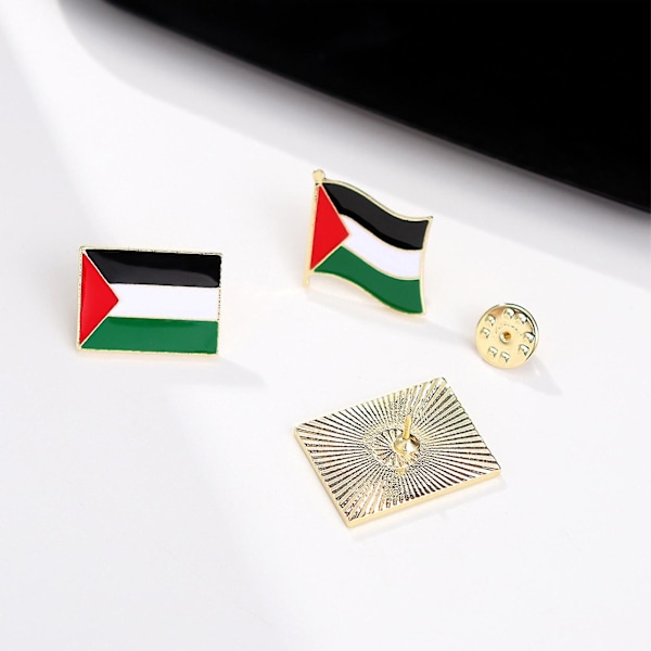 4 st Palestina Flagga Brosch Nål, Fri Palestina Näve Badge Nål Lapel, Fri Palestina Badge Emblem Brosch Nål För Hatt Kläder