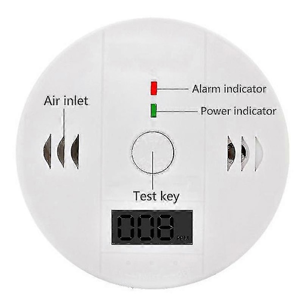 LCD Kolmonoxid (CO) Detektor Förgiftningsgas Sensor Övervakning Alarm Set Shytmv
