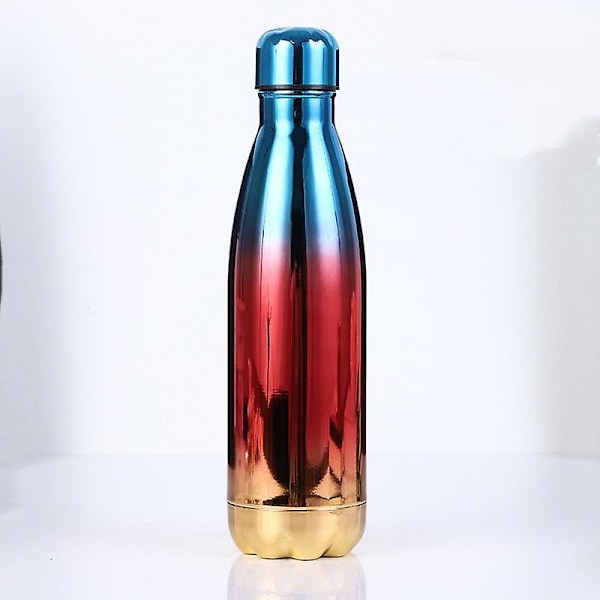 JUSCH 304 termosmugg i rostfritt stål, stor kapacitet, utomhus sportflaska, colaflaska, termosmugg, elektroplätering röd och grön 500ml(WZ1977),QINWEI-199