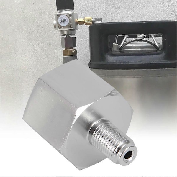 Mini CO2 Regulator Adapter för Hemmabryggt Öl Corny Keg 3/8-24UNF till 6ACME-6G