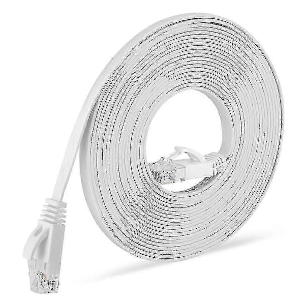20m - Cat 6 Ethernet-kabel - Flat RJ45 nettverkskabel - 1000 Mbit/s hastighet - Gigabit LAN-kabel - Flatbroad internett patchkabel for PC PS5 Xbox