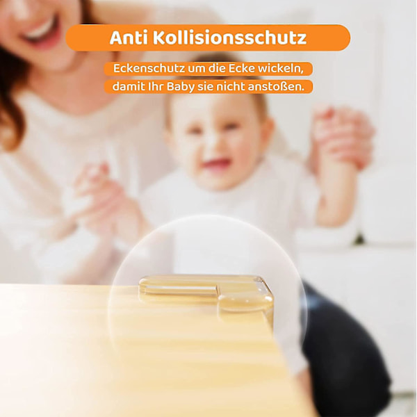 Hörnskydd, Hörnskydd för babysäkring, Mjukt genomskinligt, 100% täckt lim
