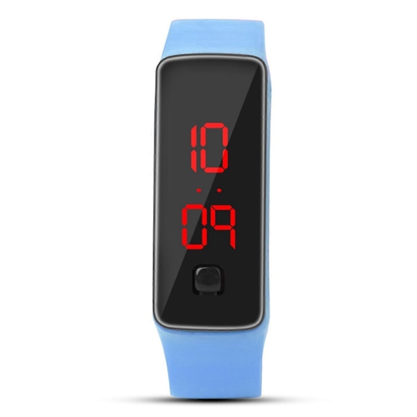 SQCLV LED Klocka Sport Silikonarmband Digital 12-timmarsurtavla Elektronisk Display Armbandsur Klocka