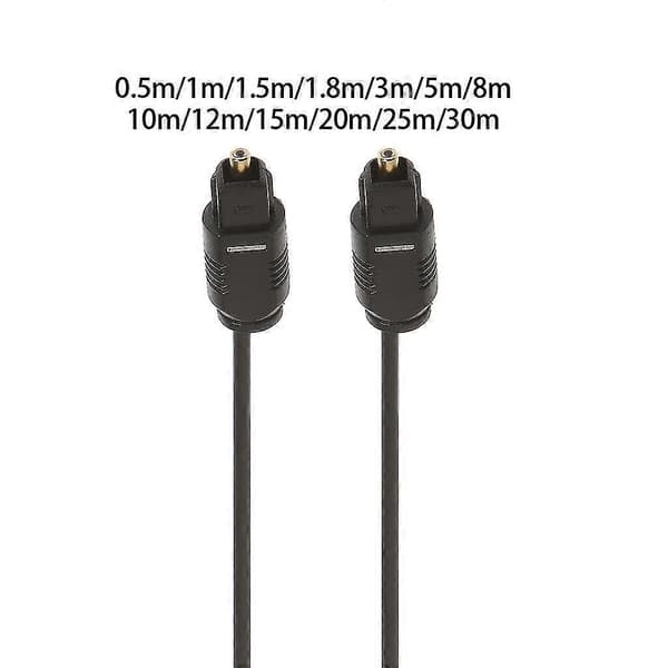 Digital Optisk Lydkabel Til Toslink Spdif Dvd Cd 0,5m 1m 1,5m 1,8m Til 3m 5m