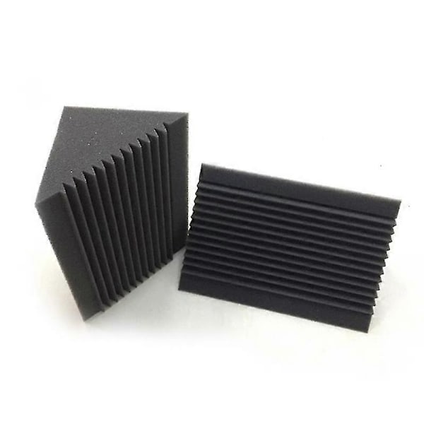 6 STK Akustisk Skum Kul/Sort Basfælde Lydabsorption Studio Lydisolering Hjørne Væg 12 x 12 x 24 cm