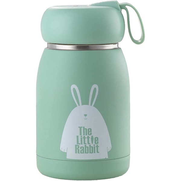 JUSCH Söt mini barn termosflaska i rostfritt stål student vattenflaska utomhus bärbar flaska 33 cl (Grön)(WZ1458),QINWEI-638
