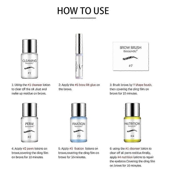 Velegnet til Øjenbrynslaminering Brow Lifting Kit, Brow Lamination Kit, DIY Øjenbrynsløft Styling Kit til Fyldigere og Uordentlige Øjenbryn - FO SHAN RAN WANG