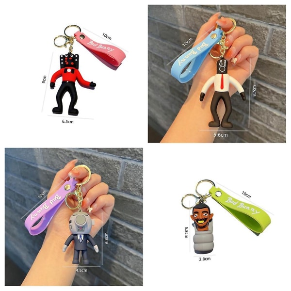 Skibidi Toalettspel Nyckelring Toalett Man Videographer Högtalare Pendel Toy Keychain style 4