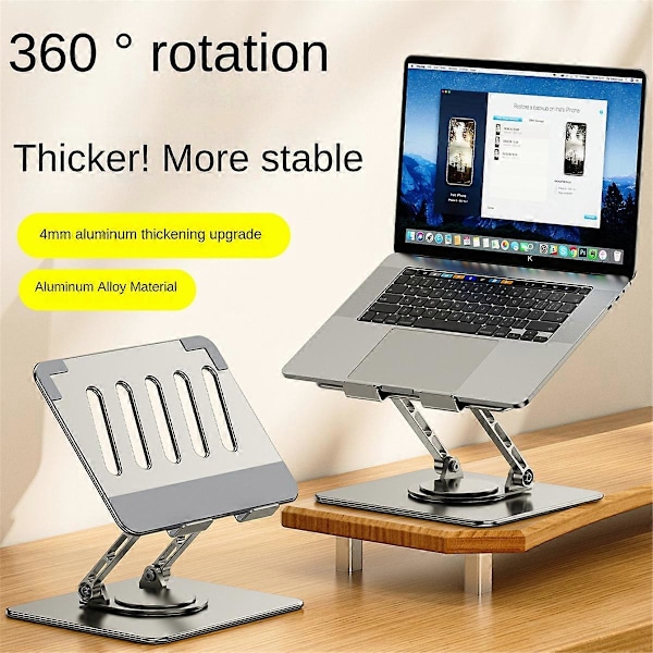Vikbar 360° Roterbar Notebookhållare Kompatibel för 7-17 tums Laptop