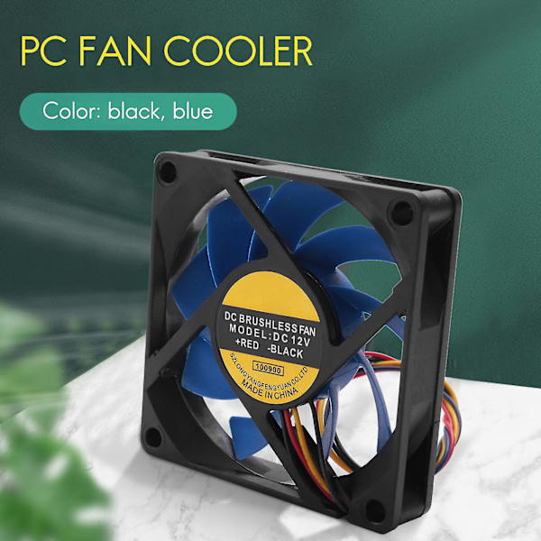12V DC 32 70mm 4-Pin Computer Kabinet CFM PWM CPU PC Blæser Blå & Sort