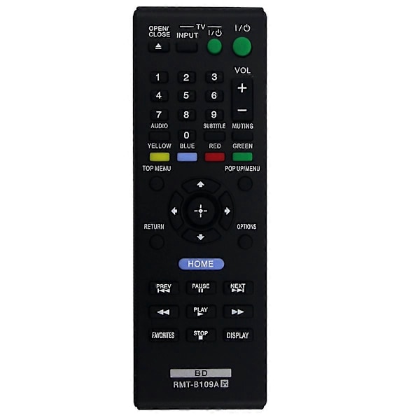 Fjernbetjening RMT-B109A Erstatning for Sony DVD-afspiller BDP-S380 BDP-S580 BDP-S480 BDP-BX38 BDP-S280 BD