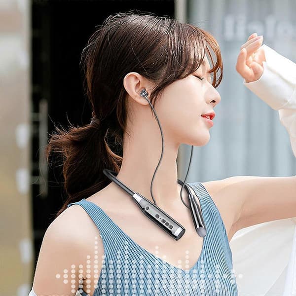 A12 Nackmonterat Bluetooth 5.0 Headset Lång Standby Trådlöst Pluggbart Grafikheadset Semi-In-Ear