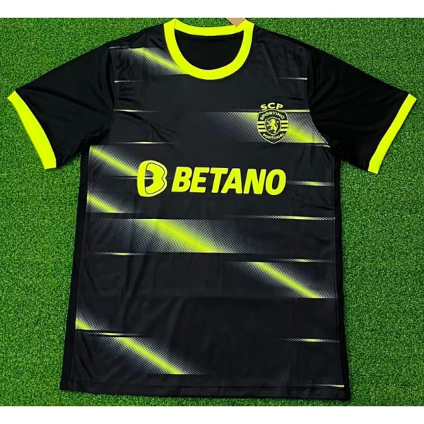 Ny vintage svart Lissabon fotbollstränings-t-shirt Stam NO.6 L