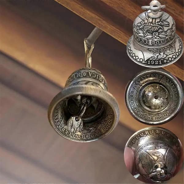 2-pack Silver Dollar Bell Heminredning Hängande Dekor Vindspel